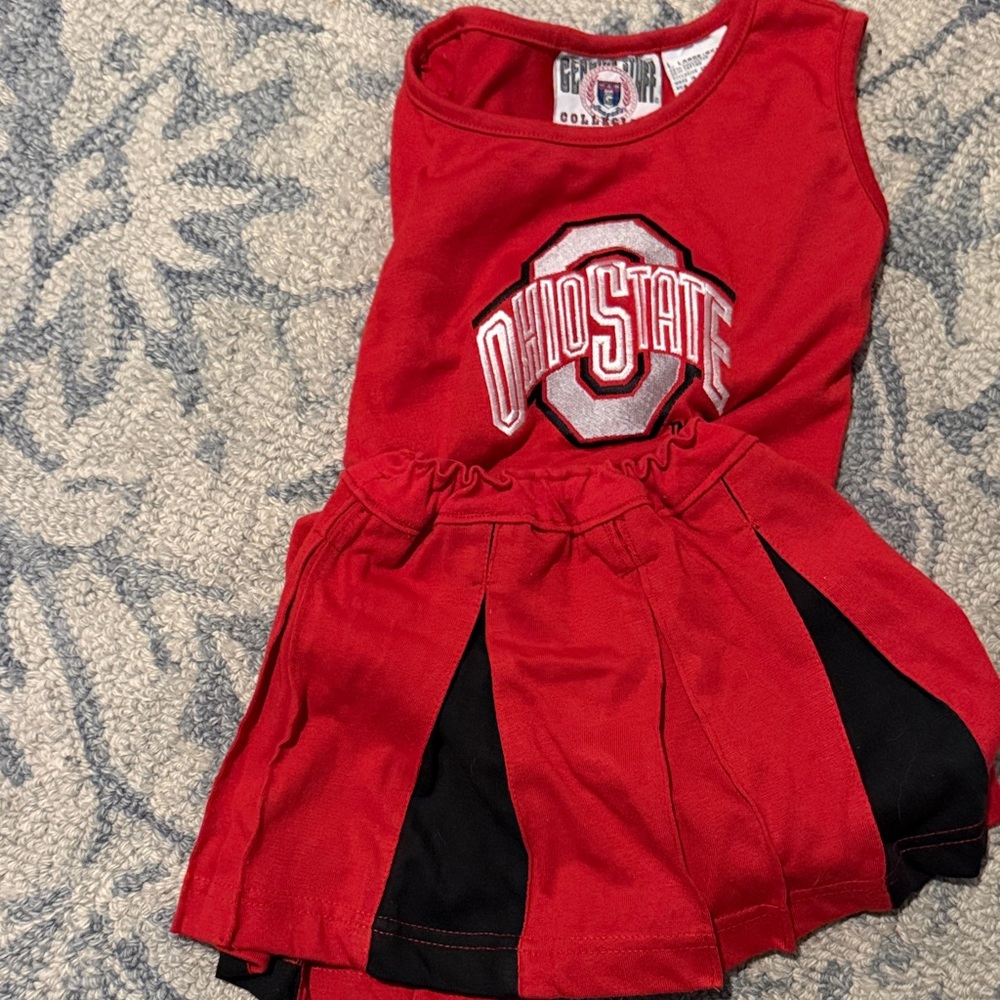 Kids Ohio State Buckeye cheer Skirt